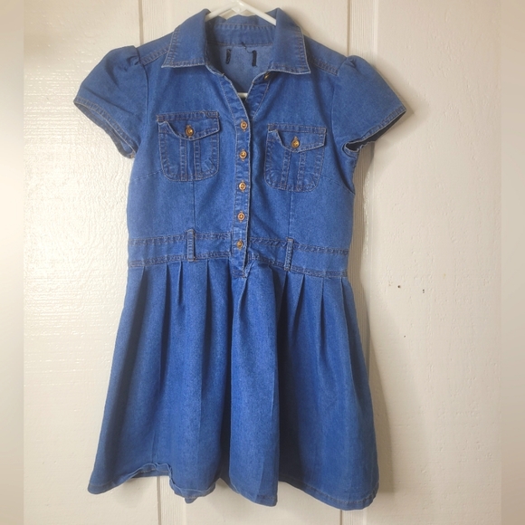 Denim Denim Short Sleeve Girls/KIDS Sz L (10/12) - Picture 1 of 5